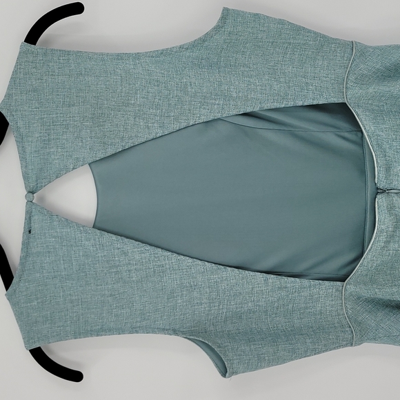 Lulu's Winsome Backless Skater Mini Dress Mint Blue with Pockets Fit & Flare - Picture 8 of 11